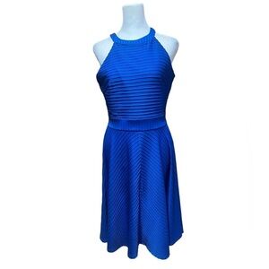 Alfani Shore Lines Cobalt Sea Fit and Flare Sleeveless Dress Women’s Size 6 NWT